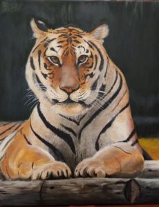 Guzalia Zamaletdinova „Tygrys”, akryl, 2025 r.
