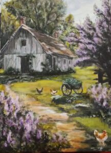 Marzena Wiącek „Na wsi”, akryl, 2025 r.